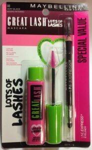 Maybelline Great Lash Lots of Lashes Mascara Very Black Line Express Ebony Black