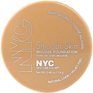 NYC New York Color Smooth Skin Mousse Foundation, Sun Beige, 0.49 oz