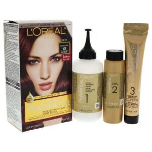 L'Oreal Paris Superior Preference Fade-Defying Shine Permanent Hair Color, 4B Burgundy, 1 kit