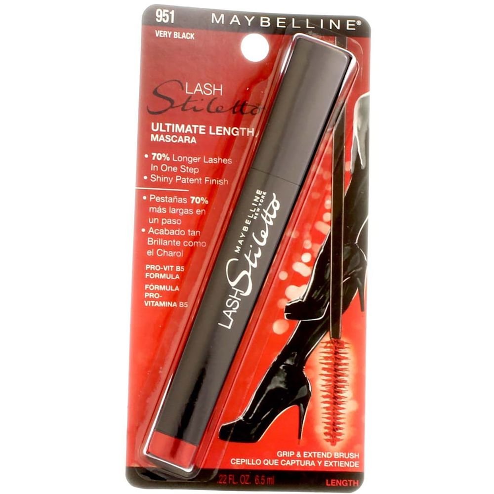 Maybelline Lash Stiletto Ultimate Length Washable Mascara, Very Black 951, 0.22 oz