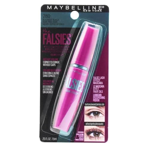 Maybelline New York The Falsies Volum' Express Washable Mascara, Blackest Black, 0.25 Fluid Ounce