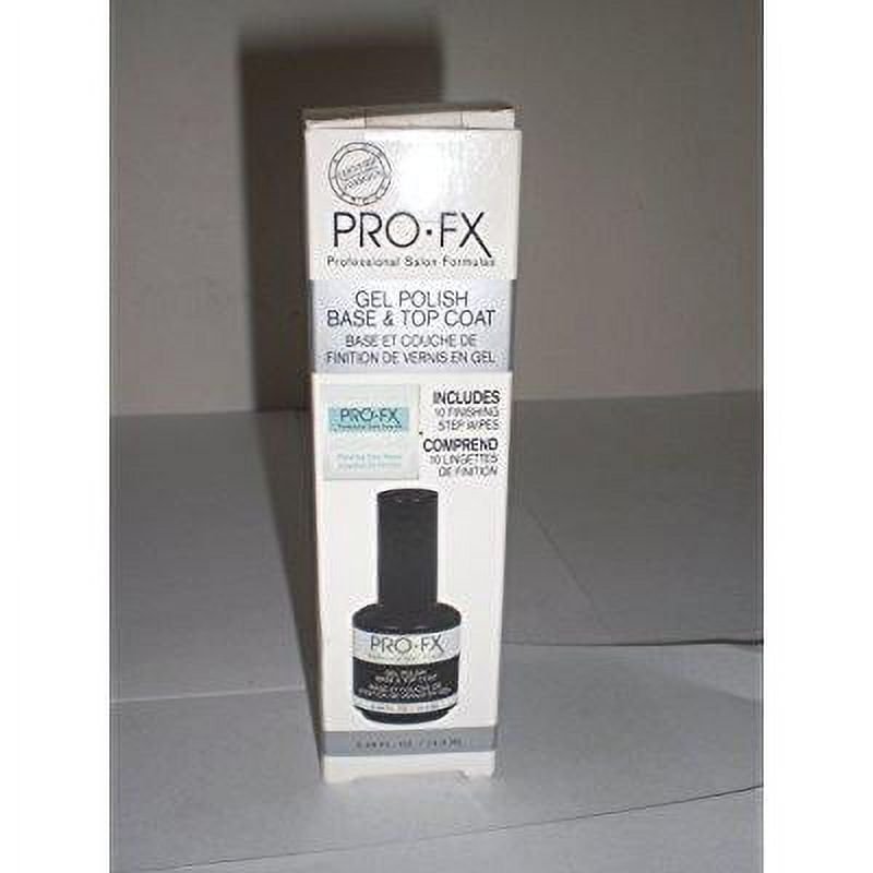 pro-fx gel polish base & top coat includes 10 finishing wipes salon formula professional